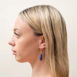 Vintage 14k Lapis Teardrop Dangle Earrings