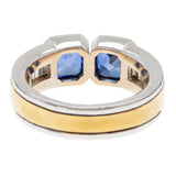 HANS D. KRIEGER Estate 18k Sapphire + Diamond Ring