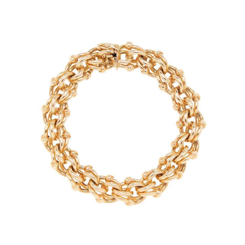 Retro 18k Gold Fancy Link Bracelet 30.2g