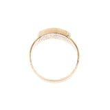 Georgian 12k Enameled Glass Window Mourning Ring