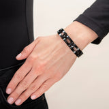 Victorian 15k Carved Onyx Line Bracelet