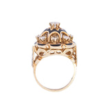 Vintage 14k Enamel Diamond Ring .75ctw