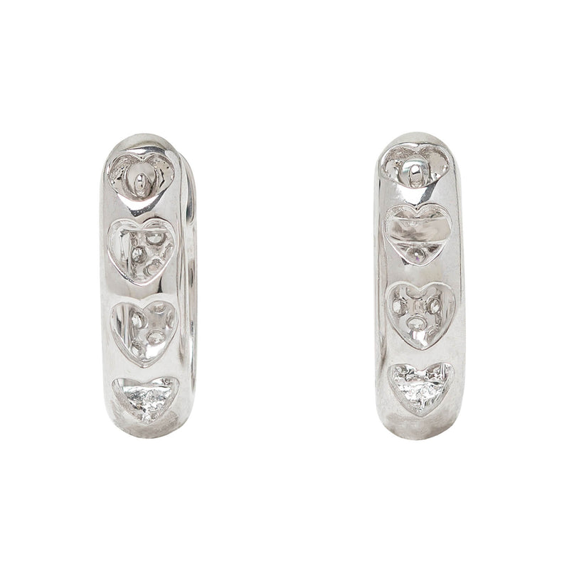 Estate 14k Pavé Diamond Hoop Earrings .57ctw
