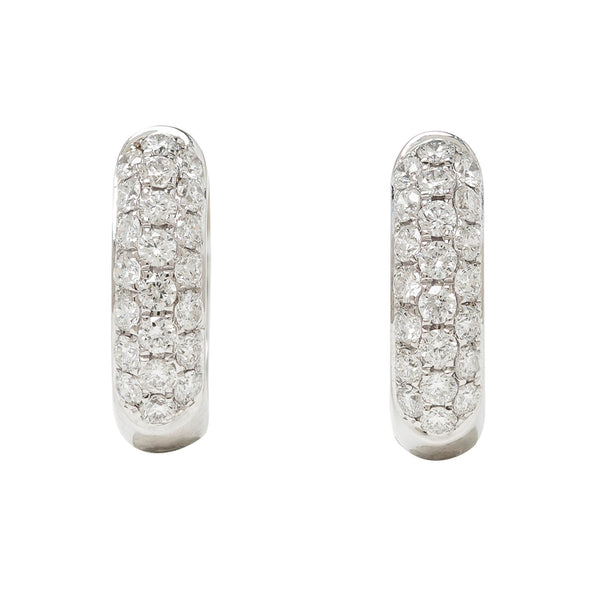 Estate 14k Pavé Diamond Hoop Earrings .57ctw