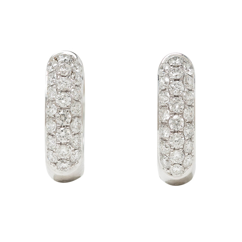 Estate 14k Pavé Diamond Hoop Earrings .57ctw