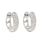 Estate 14k Pavé Diamond Hoop Earrings .57ctw