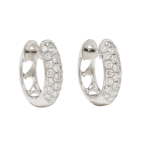 Estate 14k Pavé Diamond Hoop Earrings .57ctw