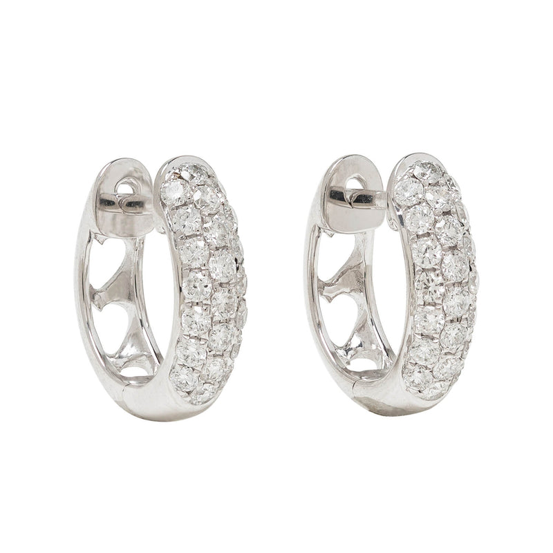 Estate 14k Pavé Diamond Hoop Earrings .57ctw