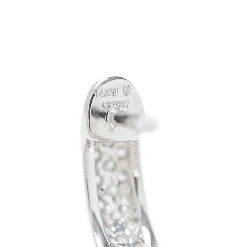 Estate 14k Pavé Diamond Hoop Earrings .57ctw