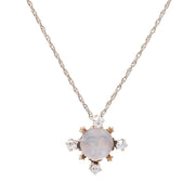 Late Victorian 14k Diamond + Moonstone Pendant