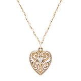 Victorian 14k Enamel + Diamond Heart Locket w/ Seed Pearl Chain