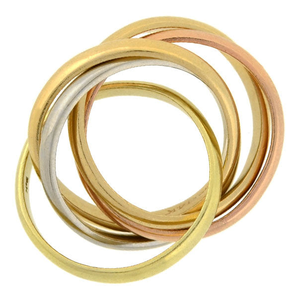 Estate 14kt Mixed Metals 5-Band Roller Ring