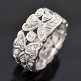 Art Deco Platinum Diamond Wide Band Ring