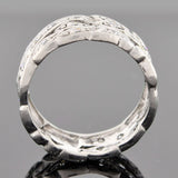 Art Deco Platinum Diamond Wide Band Ring