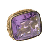 Victorian 9kt Repousse Faceted Amethyst Fob