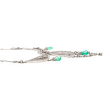 Art Deco Platinum Diamond & Emerald Festoon Necklace