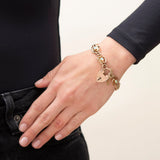 Edwardian English 9k Opal Heart Padlock Bracelet