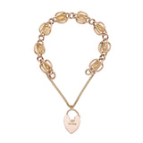 Edwardian English 9k Opal Heart Padlock Bracelet