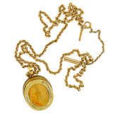 Victorian 18kt Agate & Diamond Horse Hoof Necklace