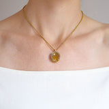 Victorian 18kt Agate & Diamond Horse Hoof Necklace