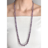 Art Deco Silver & Faceted Amethyst Bead Necklace 32"