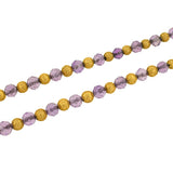 Victorian 14kt Amethyst & Etruscan Bead Necklace