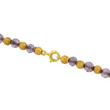 Victorian 14kt Amethyst & Etruscan Bead Necklace