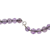 Art Deco Silver & Faceted Amethyst Bead Necklace 32"
