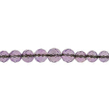 Art Deco Silver & Faceted Amethyst Bead Necklace 32"