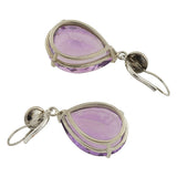 Estate 14kt Amethyst Teardrop & Diamond Earrings