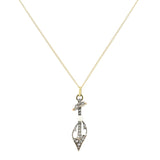 Victorian 18kt/Sterling Diamond + Pearl Anchor Necklace