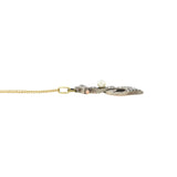 Victorian 18kt/Sterling Diamond + Pearl Anchor Necklace