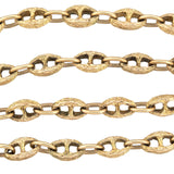 Estate 14kt Textured Mariner Link Necklace 33" 62.3g
