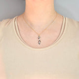 Victorian 18kt/Sterling Diamond + Pearl Anchor Necklace