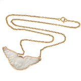 Victorian 14kt Foil Backed Art Glass Cherub Necklace