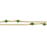 Art Nouveau 9kt Natural Jadeite Bead Chain Necklace 46"