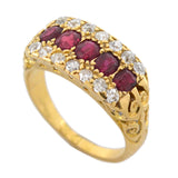 Edwardian English 18kt Burmese Ruby + Diamond Ring