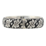 Victorian Austria-Hungarian Silver + Black Enameled Bangle Bracelet
