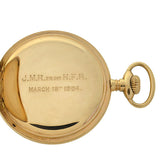 WALTHAM Victorian 14kt Gold Pocket Watch Retailed by Bailey, Banks & Biddle