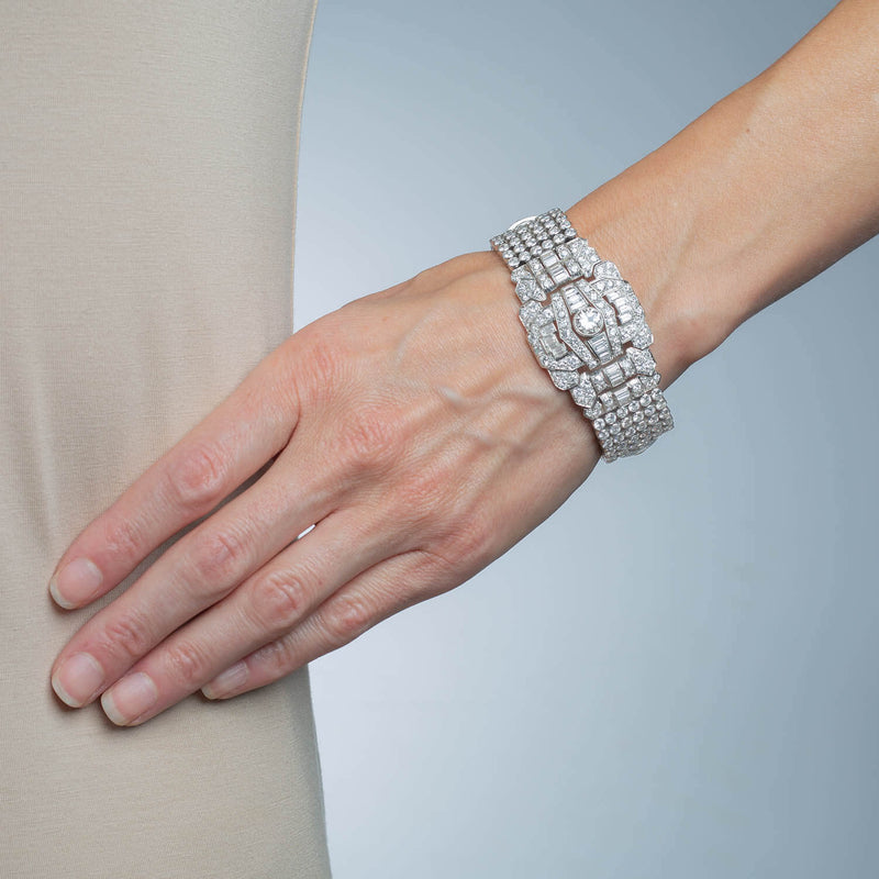 18ct White Gold Brilliant Cut 10.00ct Diamond Bracelet