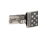 Victorian Austro-Hungarian Silver Niello Checkerboard Bangle Bracelet