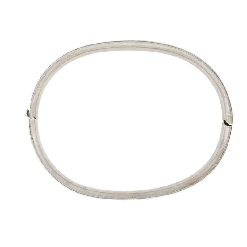 Victorian Austro-Hungarian Silver Niello Checkerboard Bangle Bracelet