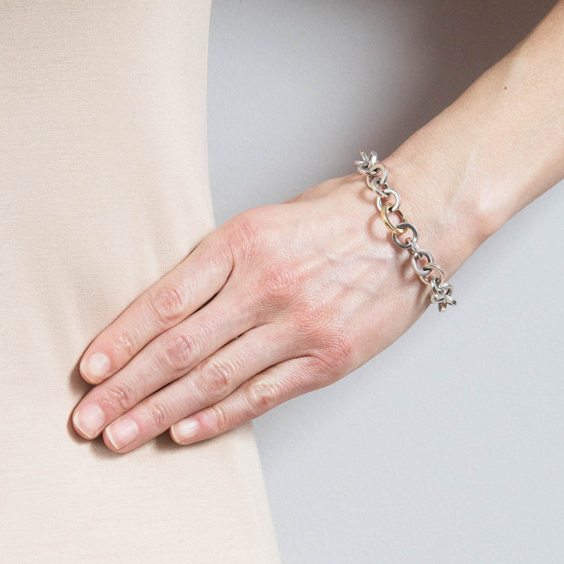 Tiffany & Co. 18kt & 925 Sterling Bangle Bracelet