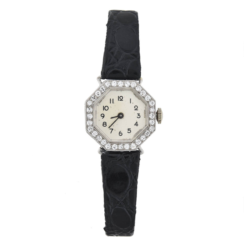 Diamond watch online leather band
