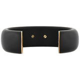 G. BVLGARI Vintage 18kt Rose Gold + Jet "Enigma" Diamond Lips Cuff Bracelet