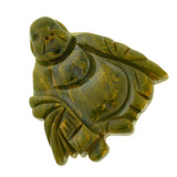 Retro Carved Green Bakelite Buddha Pin