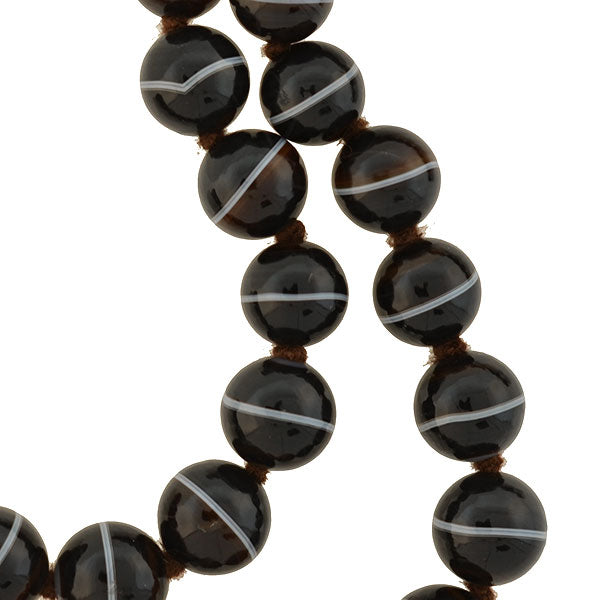 LAELIUS Antiques – Victorian Banded Agate Bead Necklace