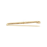 Edwardian 18kt/Platinum Pearl + Diamond Bar Pin 3ctw