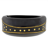 Retro Wide Black Bakelite Clamper Bracelet