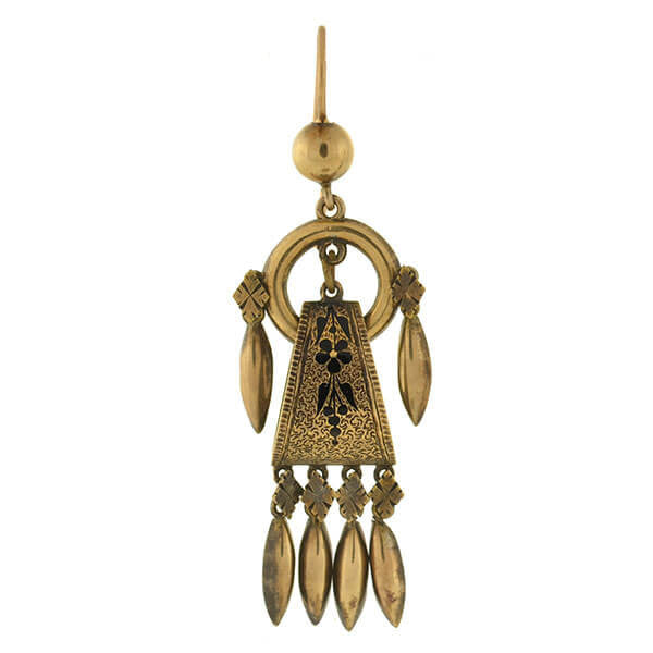 Victorian 14kt Gold & Tracery Fringe Earrings
